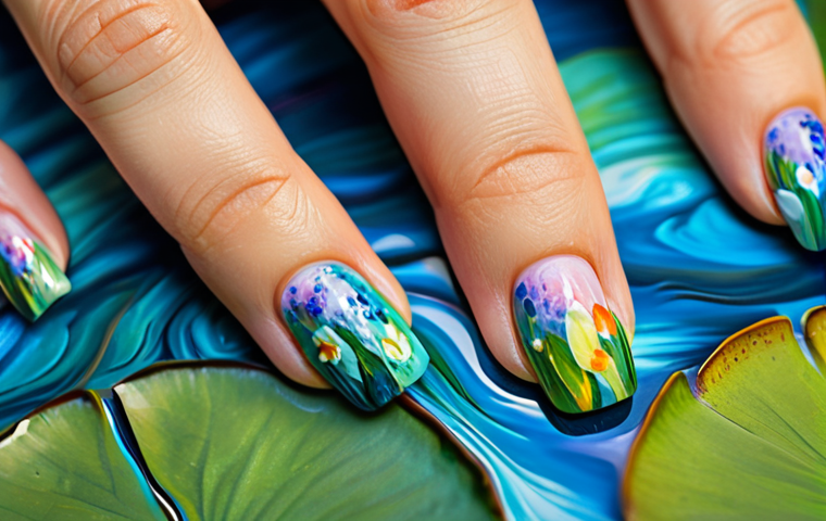 봄맞이 플라워 네일 디자인 - Minimalist Floral Nail Art**

"Elegant hands with minimalist nail art, showcasing a clean, neutral b...