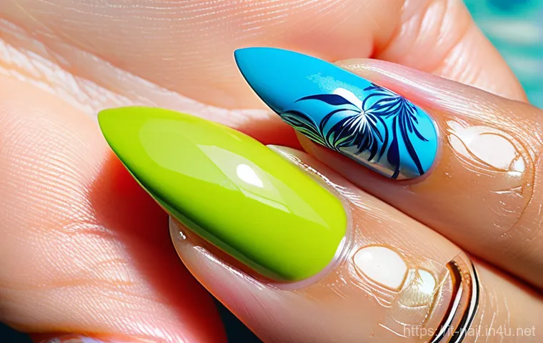 여름철 네일아트 스페셜 디자인 - **Prompt for Glazed Donut Nails:**
    Close-up of elegant female hands showcasing "glazed donut" na...