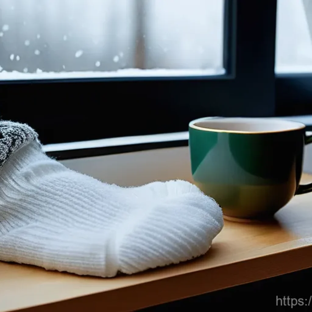 겨울철 보습 풋팩 추천 - **Cozy Winter Foot Mask Ritual**
    "A person, from the waist down, is comfortably seated on a soft...