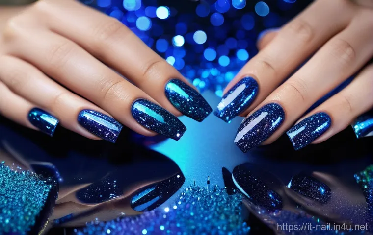 네일 아트용 글리터 종류 비교 - **Prompt 1: "Elegant Daytime Microglitter 'Sugar Effect' Manicure"**
    A close-up shot of a woman'...