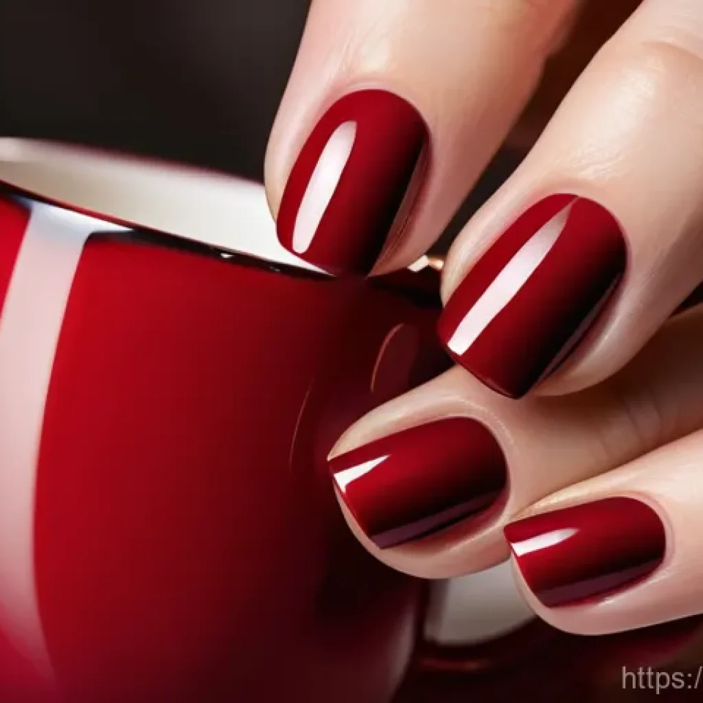 젤 네일 탑코트 고르는 법 - A close-up of elegant, well-manicured hands showcasing a flawless, high-gloss gel manicure. The nail...