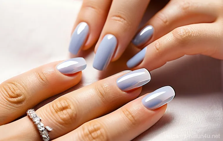 투명 매니큐어의 활용법 - **Prompt: Securing a Loose Button on a Shirt**
    "A detailed close-up shot focusing on a pair of h...