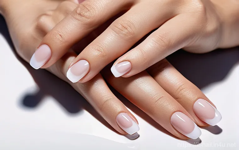 젤 네일 필러로 손톱 복구하기 - **Prompt:** A close-up, elegant shot of a woman's hands, illustrating the transformative power of ge...